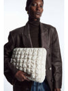 Quilted Laptop Pouch Clutch Bag Off White - COS - BALAAN 6