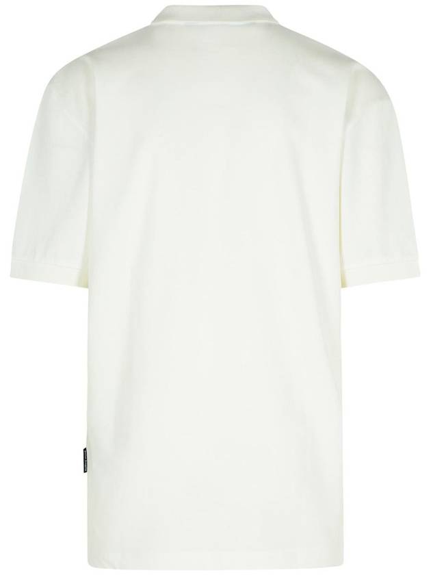 Palm Angels 'College' White Cotton Polo Shirt - PALM ANGELS - BALAAN 3