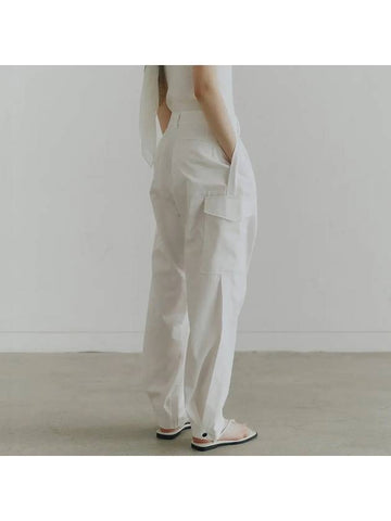 Tencel Cotton Pleates Wide Pants White - NOIRER FOR WOMEN - BALAAN 1