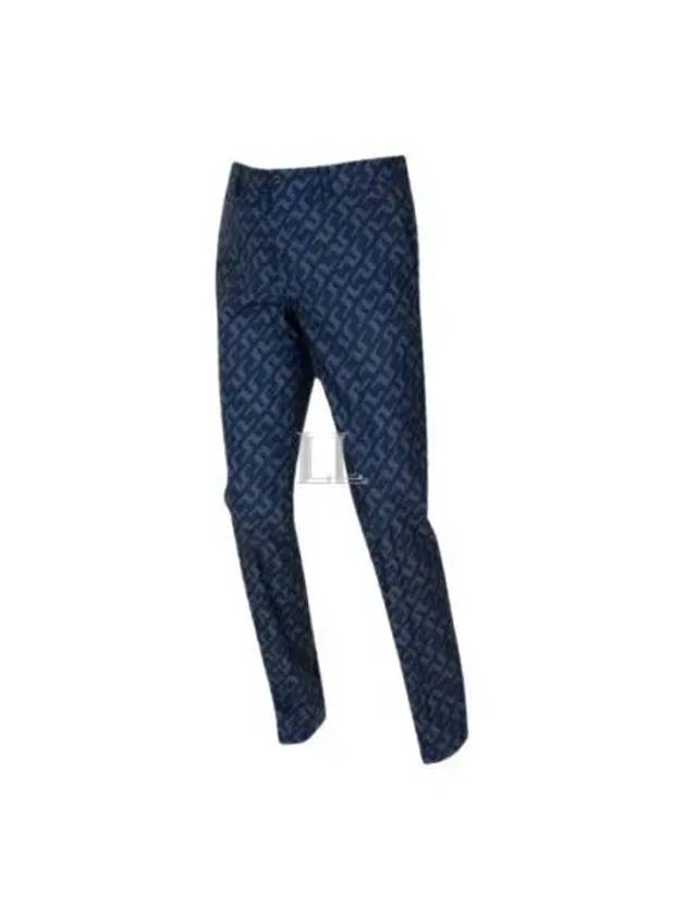 Men's Ellott Print Pants Bias Bridge Navy - J.LINDEBERG - BALAAN 2