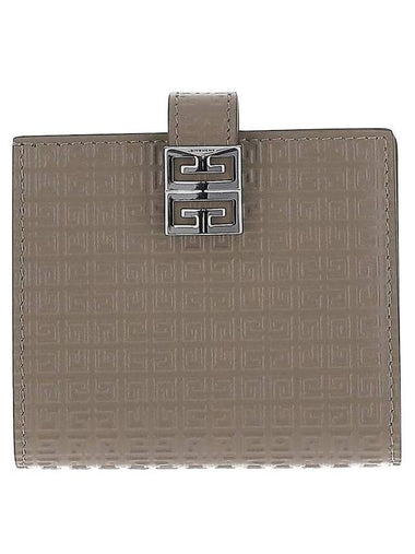 4G Monogram Leather Half Wallet Beige - GIVENCHY - BALAAN 1