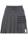 double face knit 4 bar mini pleated skirt dark Grey - THOM BROWNE - BALAAN.