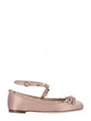 Rockstud Satin Ballerina Pink - VALENTINO - BALAAN 2