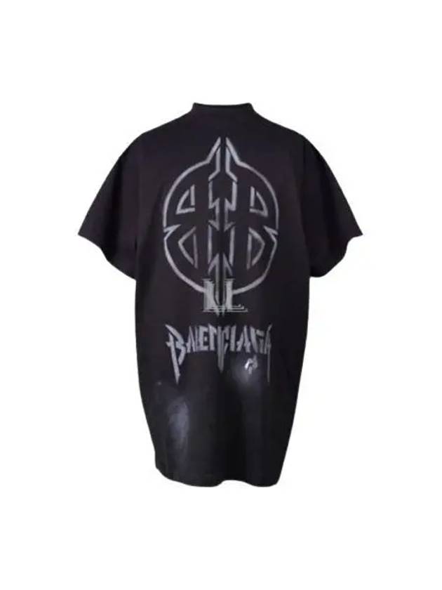 Metal BB Stencil Cotton Short Sleeve T-Shirt Black - BALENCIAGA - BALAAN 2