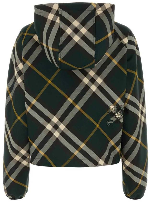 Check Pattern Zip-Up Hoodie Green - BURBERRY - BALAAN 3