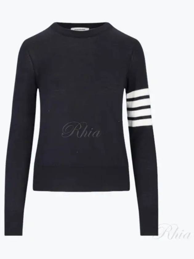 4-Bar Merino Jumper Wool Knit Top Navy - THOM BROWNE - BALAAN 2