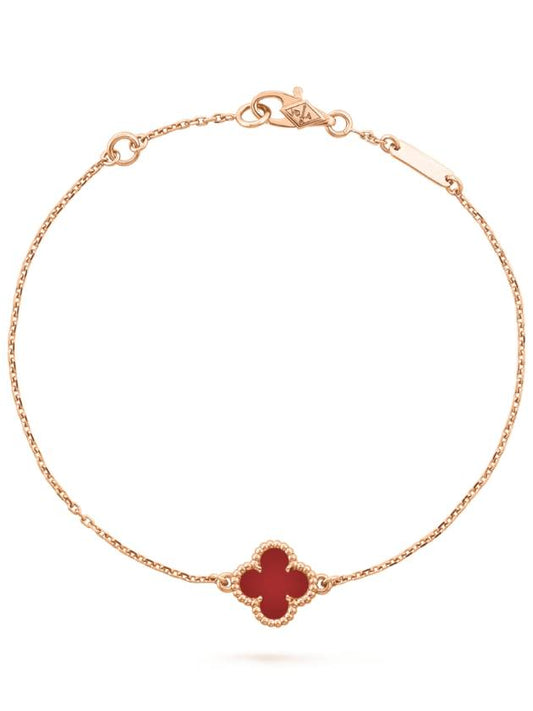 Van Cleef & Arpels Sweet Alhambra Bracelet Rose Gold Carnelian - VANCLEEFARPELS - BALAAN.