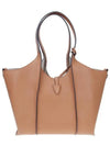 Logo T Timeless Leather Tote Bag Brown - TOD'S - BALAAN 4