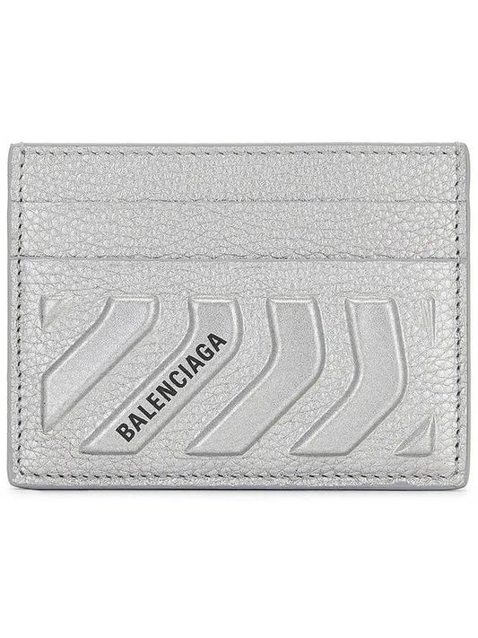 Logo Grain Card Wallet Silver - BALENCIAGA - BALAAN 1