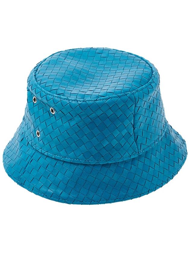 Intrecciato Leather Bucket Hat Deep - BOTTEGA VENETA - BALAAN.