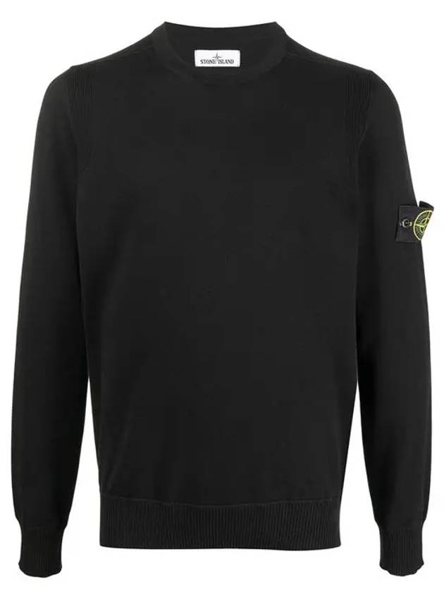 Wappen Patch Cotton Knit Top Black - STONE ISLAND - BALAAN 3