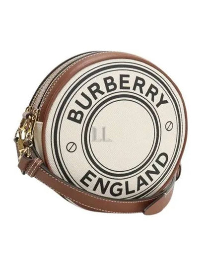 Canvas Logo Louise Horseferry Round Cross Bag White - BURBERRY - BALAAN 2