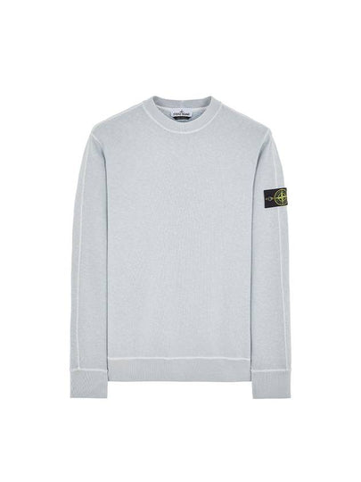 Garment Dyed Malfile Crewneck Sweatshirt Sky Blue - STONE ISLAND - BALAAN 2