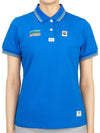 Golf Wear Short Sleeve T-Shirt HCW 2A AP02 BLUE - HORN GARMENT - BALAAN 1