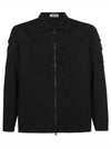 Compass Patch Shirt Zip-Up Jacket Black - STONE ISLAND - BALAAN 2