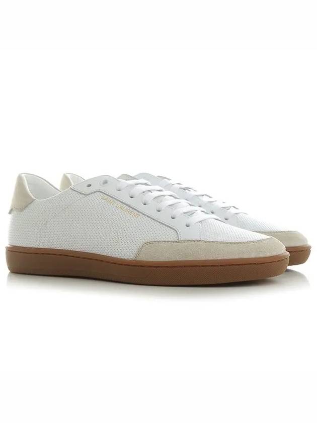 Court Classic Perforated Beige Tab Low Top Sneakers White - SAINT LAURENT - BALAAN 2