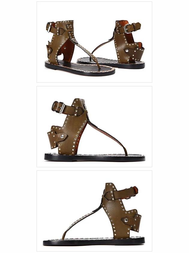 Johanna Studded Leather Sandals Brown - ISABEL MARANT - BALAAN 3