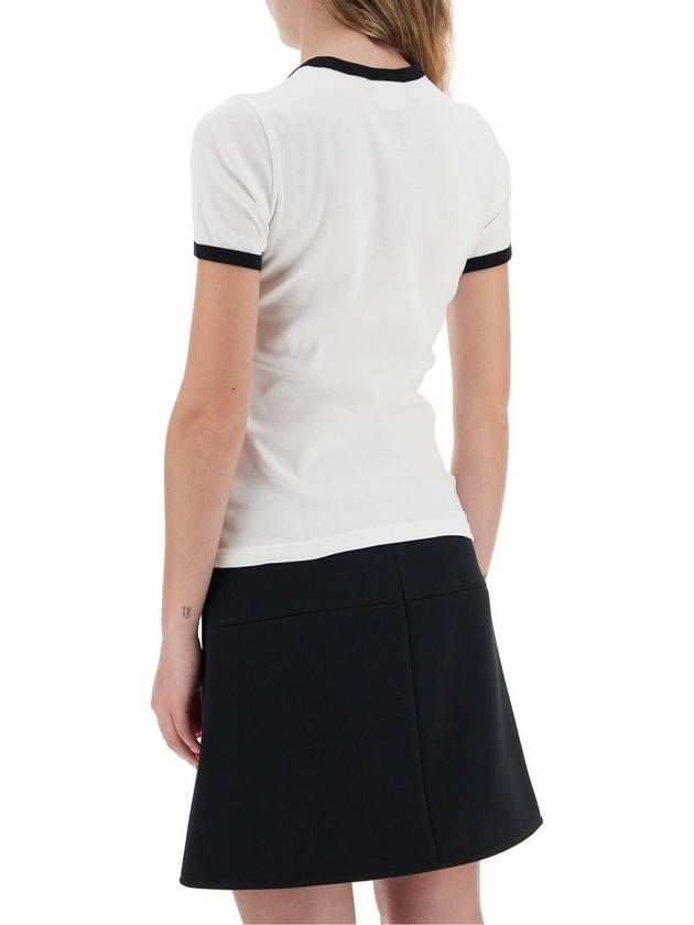 Contrast Signature Short Sleeve T-Shirt White - COURREGES - BALAAN 7