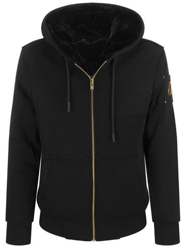 Men's Linden Bunny Gold Metal Hooded Jacket Black - MOOSE KNUCKLES - BALAAN 1