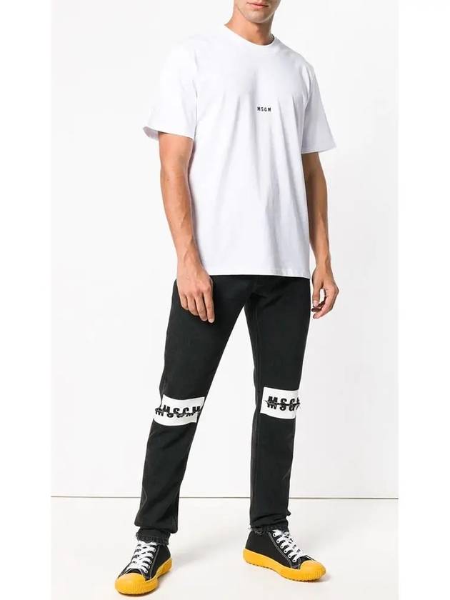 Logo Knee Denim Jeans Black - MSGM - BALAAN 5