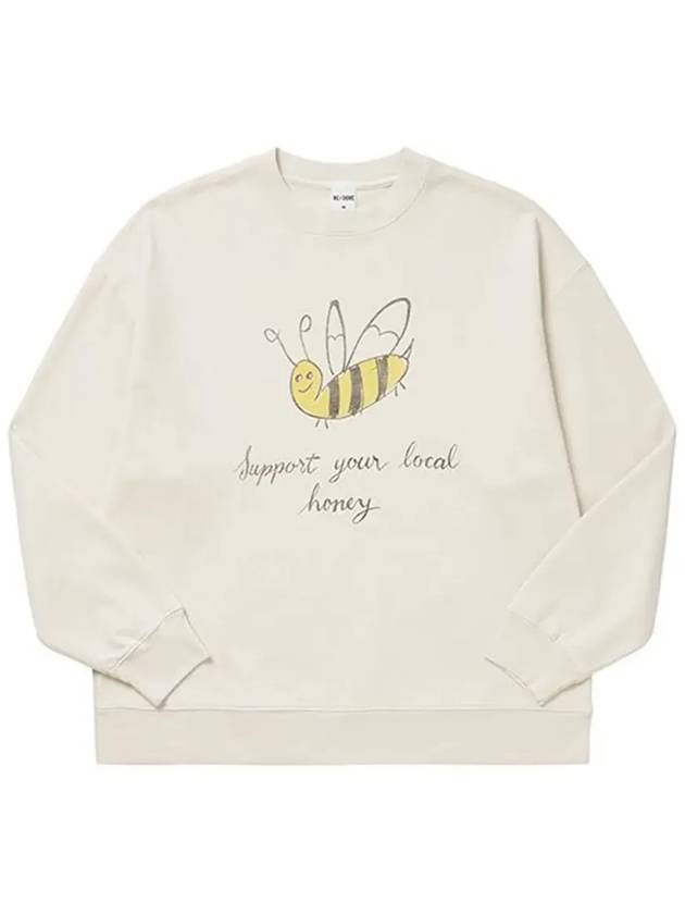 Women's Oversized Honey Print Sweatshirt Ivory - RE/DONE - BALAAN 4