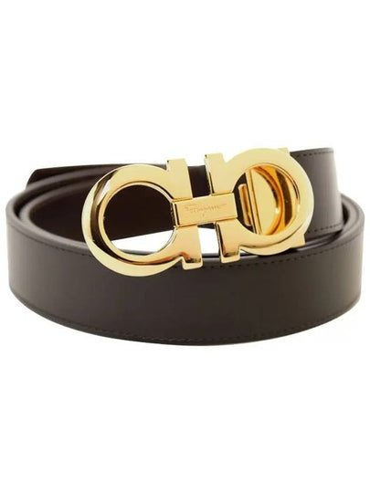 Gancini Reversible Adjustable Leather Belt Black - SALVATORE FERRAGAMO - BALAAN 2