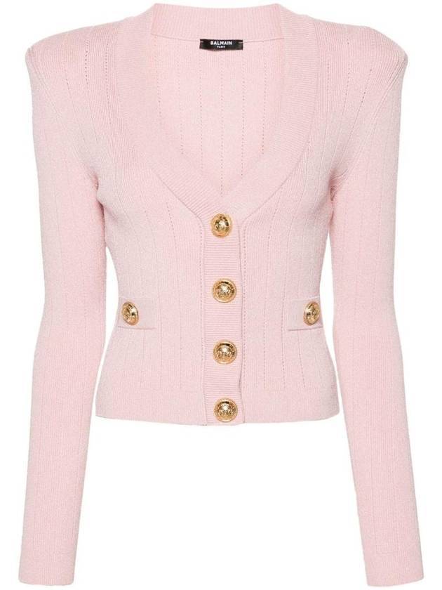 Cropped knit cardigan pink - BALMAIN - BALAAN 1