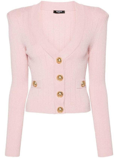 Cropped knit cardigan pink - BALMAIN - BALAAN 1