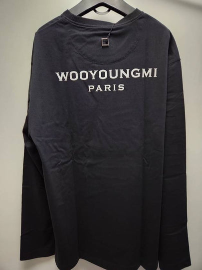 Back Logo Cotton Long Sleeve T-Shirt Black - WOOYOUNGMI - BALAAN 2