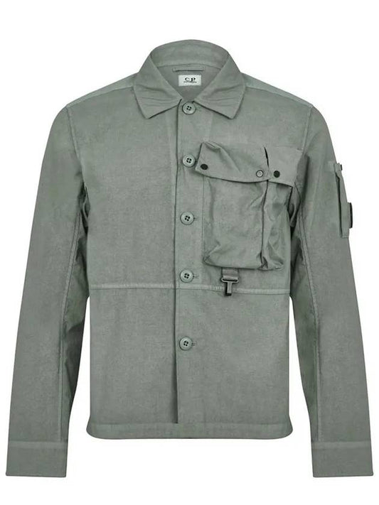 Men's Lens Wappen Tyrone Overfit Long Sleeve Shirt Jacket Gray - CP COMPANY - BALAAN 2