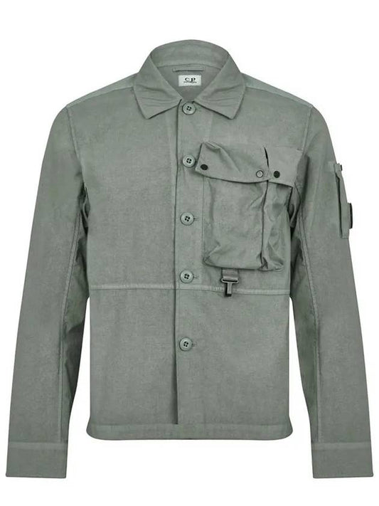 Men's Lens Wappen Tyrone Overfit Long Sleeve Shirt Jacket Grey - CP COMPANY - BALAAN 2