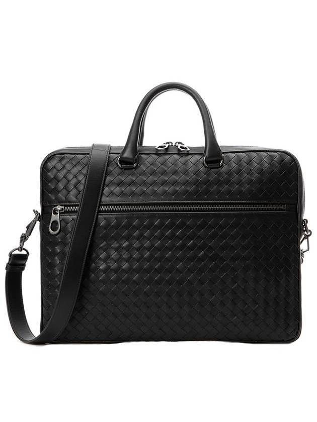 Intrecciato Calfskin Business Briefcases Black - BOTTEGA VENETA - BALAAN.