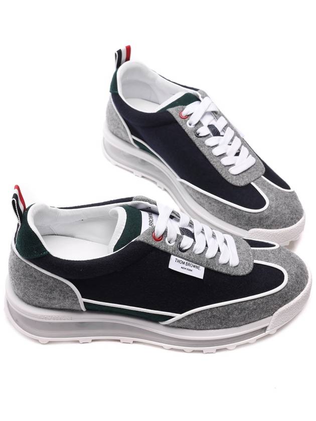 Melton Clear Sole Tech Runner Sneakers Navy Grey - THOM BROWNE - BALAAN 6