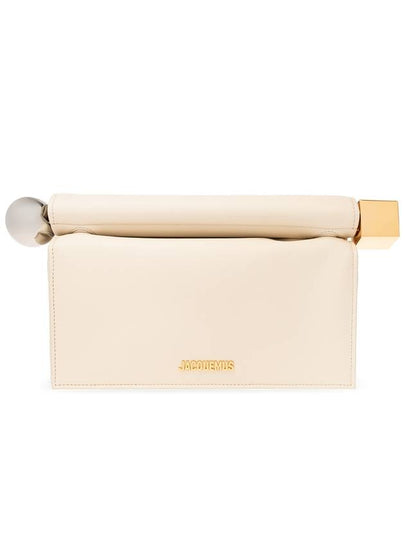 Round Square Logo Clutch Bag Ivory - JACQUEMUS - BALAAN 2