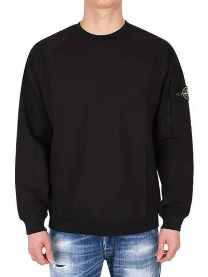 Logo Patch Sweatshirt Black - STONE ISLAND - BALAAN 2