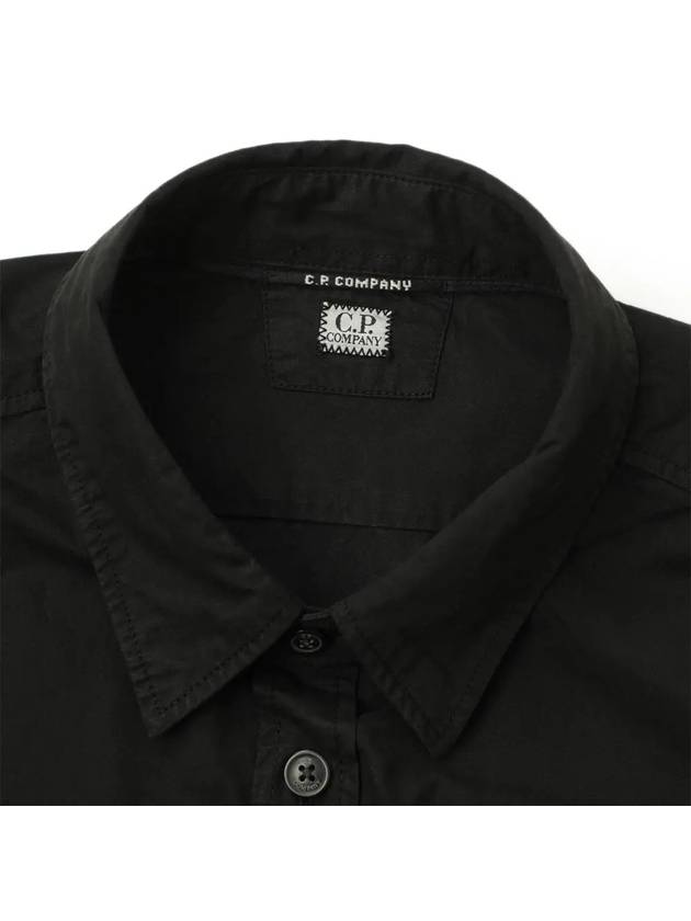 Organic Gabardine Lens Long Sleeve Shirt Black - CP COMPANY - BALAAN 4