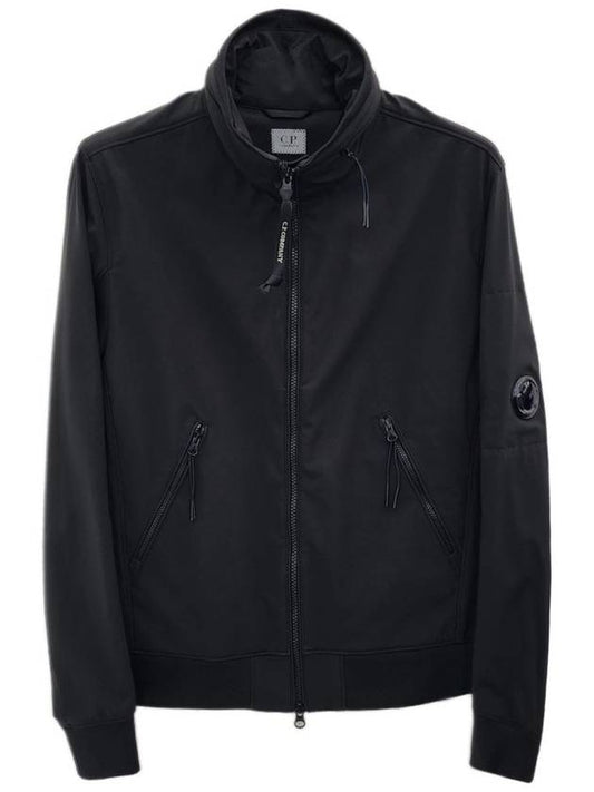 Lens Wappen Soft Shell Zip-Up Jacket Black - CP COMPANY - BALAAN 2