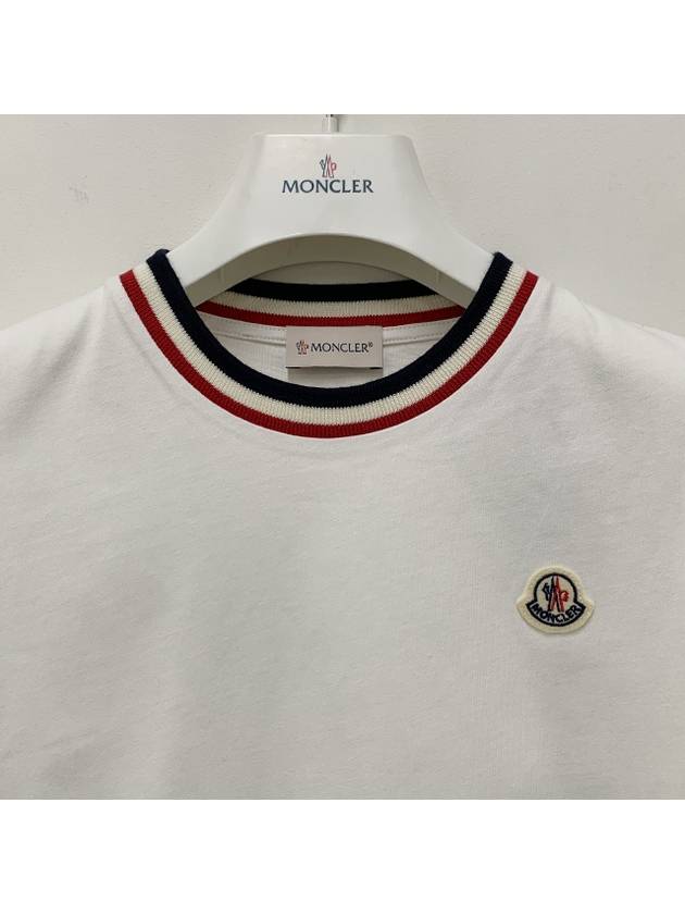 Kids Logo Patch Three Stripe Lining Short Sleeve T Shirt 12Y 14Y Snow White 8C00023 83092 034 - MONCLER - BALAAN 4