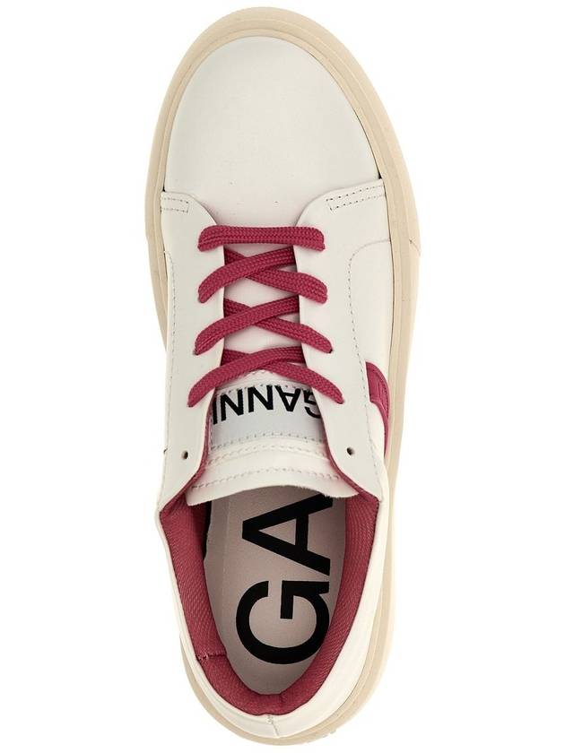 Ganni Shoking Pink Low Top Sneakers - GANNI - BALAAN 4