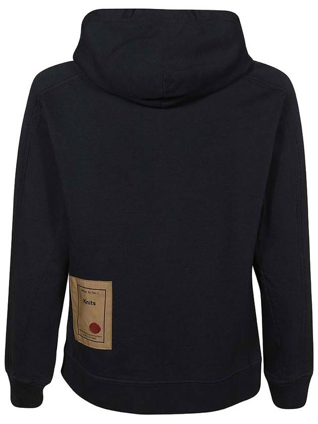 Men's Logo Patch Cotton Hoodie Black - TEN C - BALAAN 3