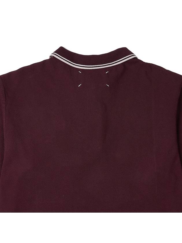 Men's Embroidered Logo Polo Shirt Bordeaux - MAISON MARGIELA - BALAAN 8