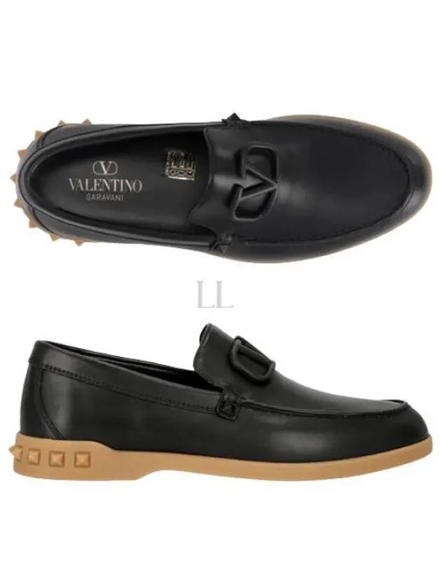 V Logo Signature Loafers Black - VALENTINO - BALAAN 2