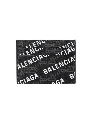 Cash Card Holder Monogram Coated Canvas and Allover Logo Black 594309210HO1060 - BALENCIAGA - BALAAN 1