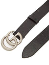 GG Marmont Vintage Silver Logo Buckle Grained Leather Belt - GUCCI - BALAAN 3