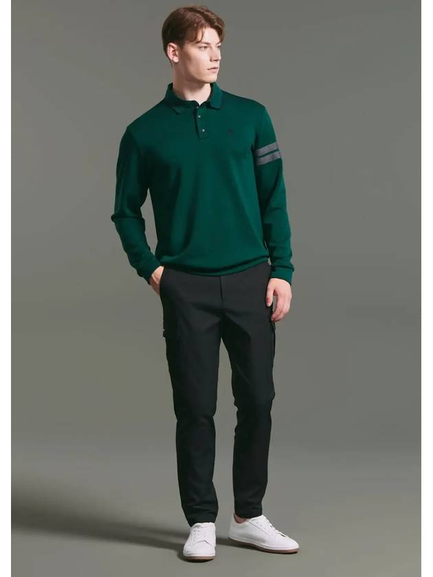 Online Exclusive Men s Cushion Color Line Long Sleeve Collar T Shirt Dark Green - CLEVELAND GOLF - BALAAN 5