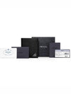 Triangular Logo Saffiano Half Wallet Black - PRADA - BALAAN 4