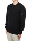 Merino Wool Crew Neck Knit Top Black - CP COMPANY - BALAAN 3