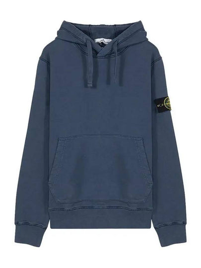 Wappen Patch Brushed Cotton Fleece Hoodie Navy - STONE ISLAND - BALAAN 2