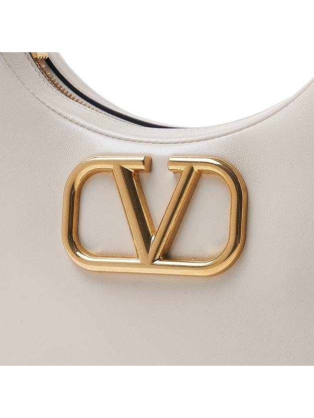 Roman Stud Strap V Logo Shoulder Bag Ivory - VALENTINO - BALAAN 8