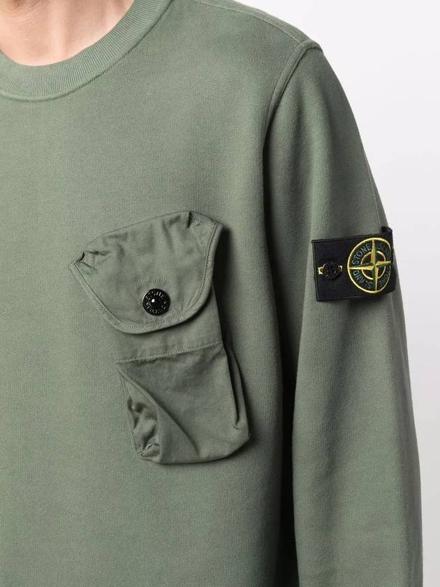 Men's Wappen Patch Pocket Sweatshirt Green - STONE ISLAND - BALAAN 6